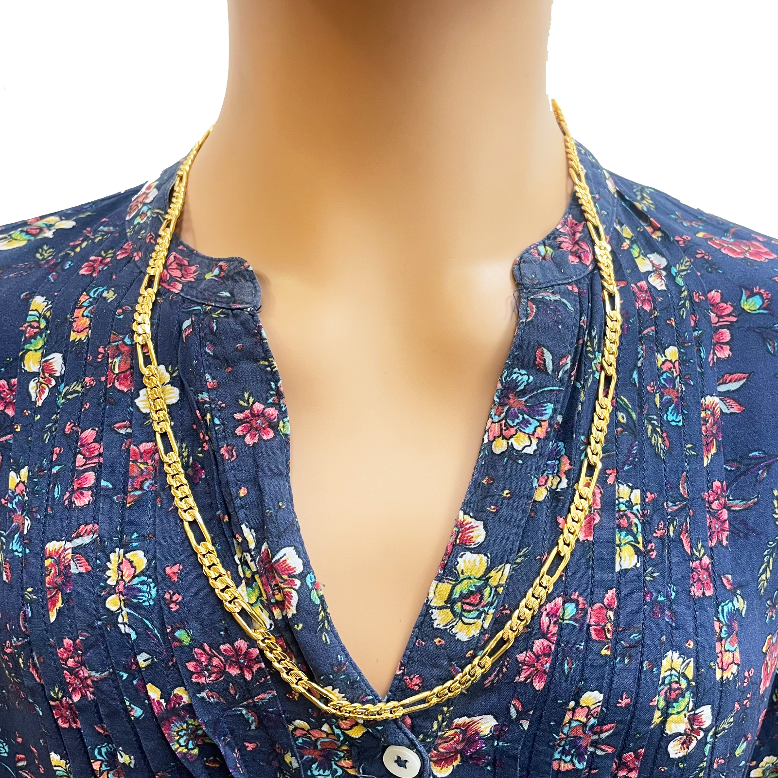 22ct Yellow Gold Figaro Men's Chain 24.4'' inches 5mm Width 