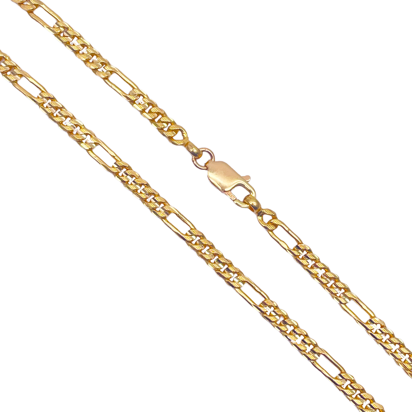 22ct Yellow Gold Figaro Men's Chain 24.4'' inches 5mm Width