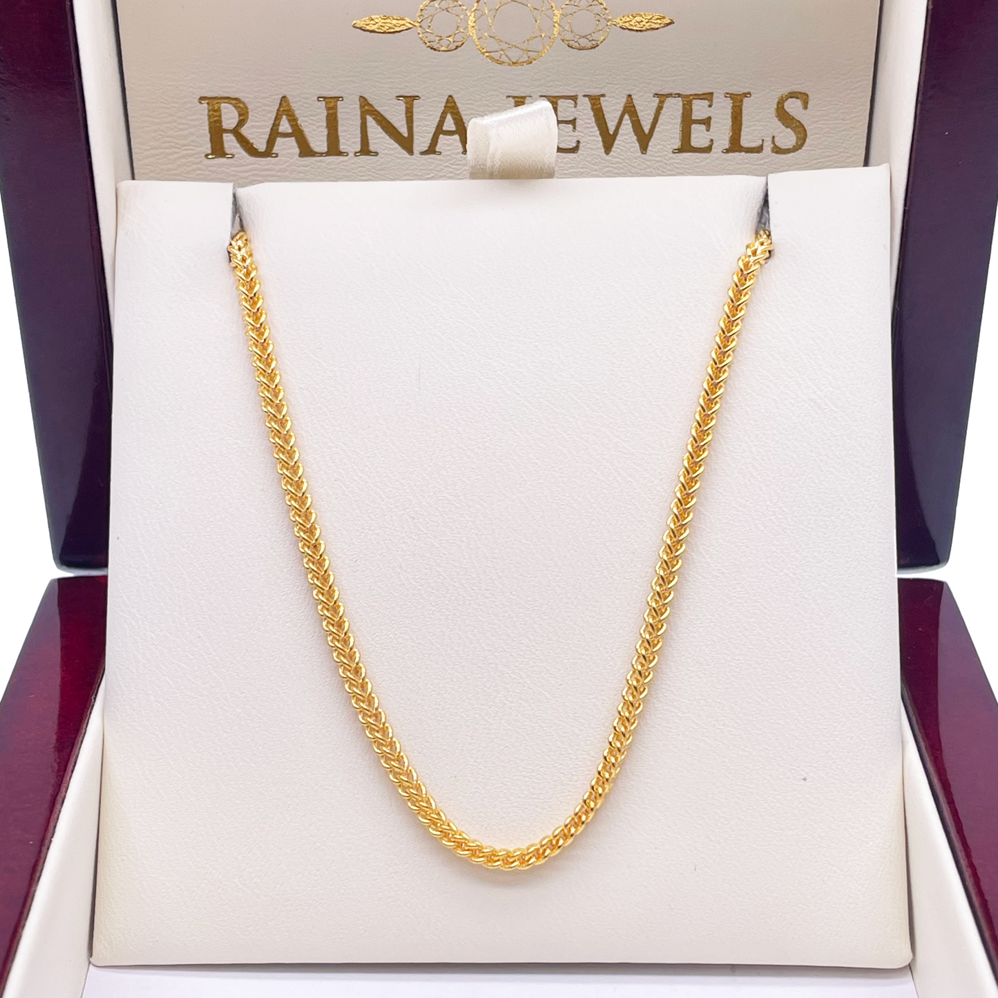 22ct Yellow Gold Lightweight Foxtail Chain Necklace 20''inch 2.4mm Width