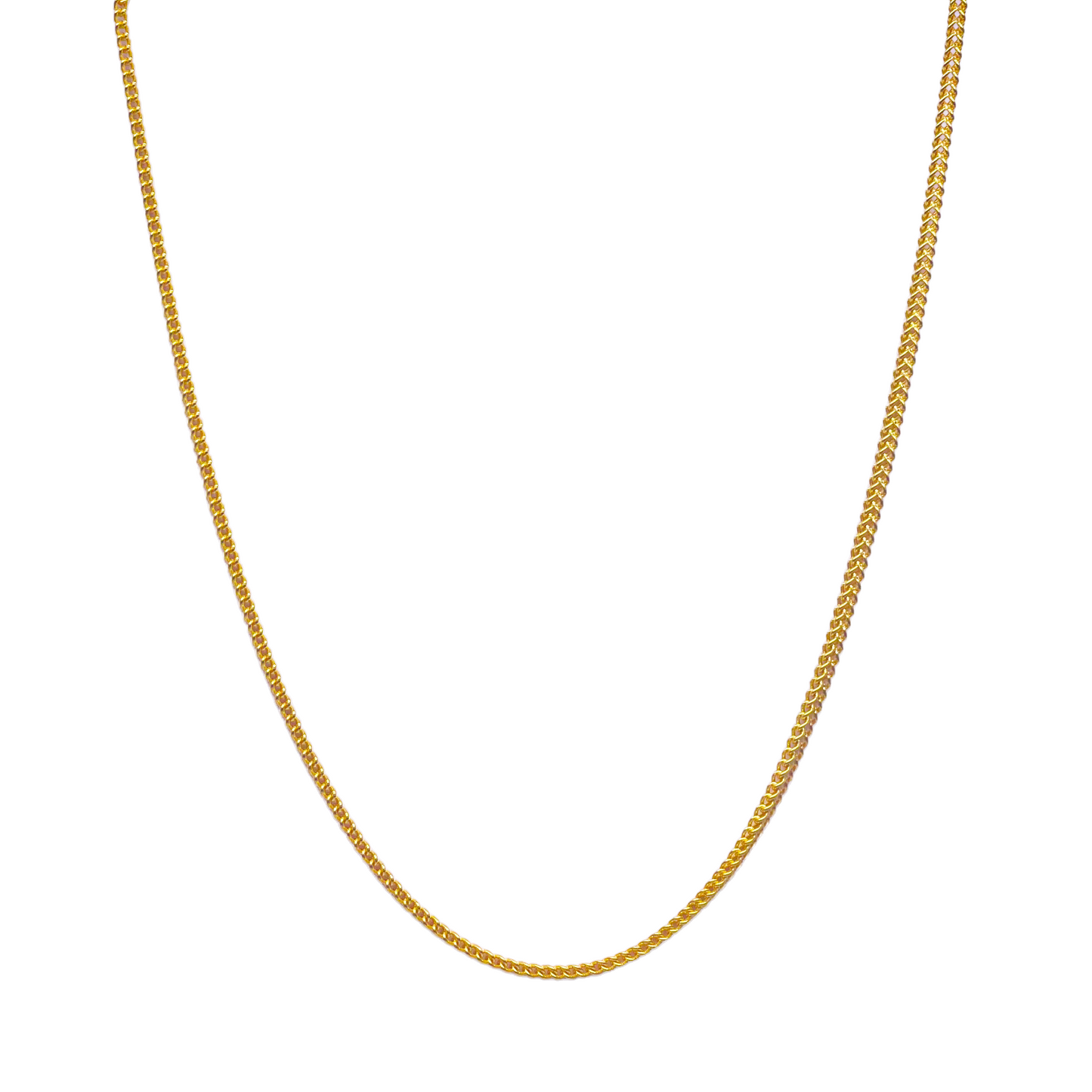 22ct Yellow Gold Lightweight Foxtail Chain Necklace 20''inch 2.4mm Width