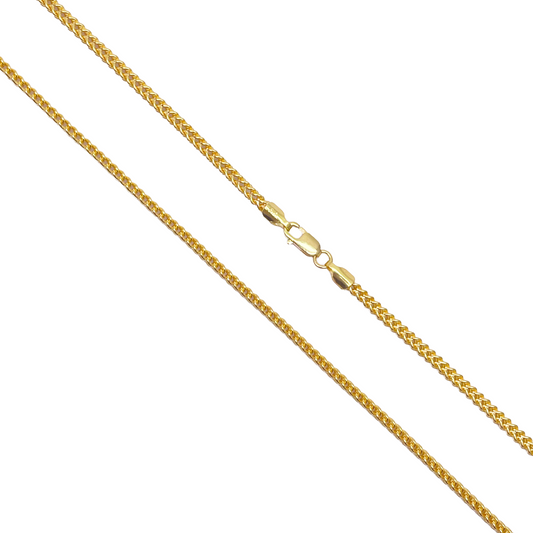 22ct Yellow Gold Lightweight Foxtail Chain Necklace 20''inch 2.4mm Width