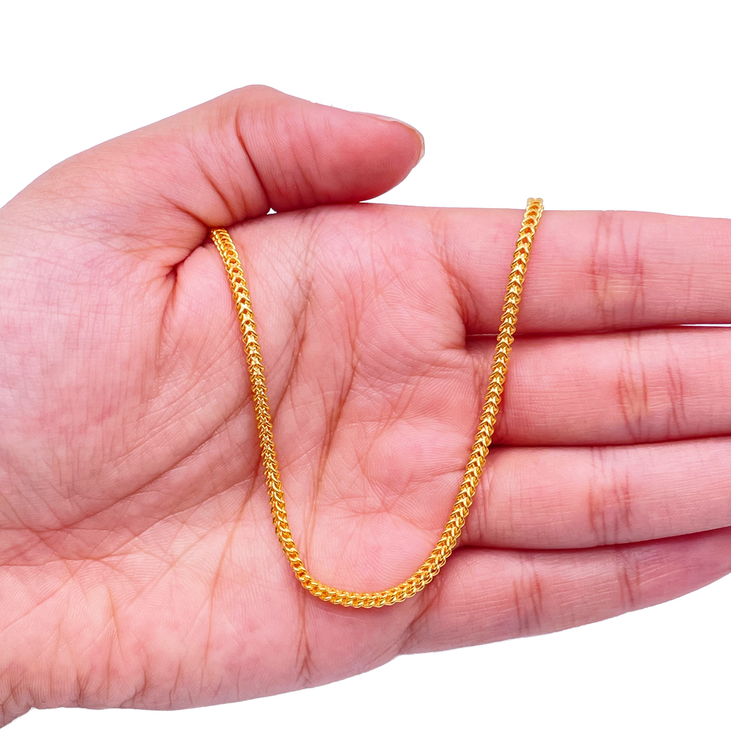 22ct Yellow Gold Lightweight Foxtail Chain Necklace 20''inch 2.4mm Width