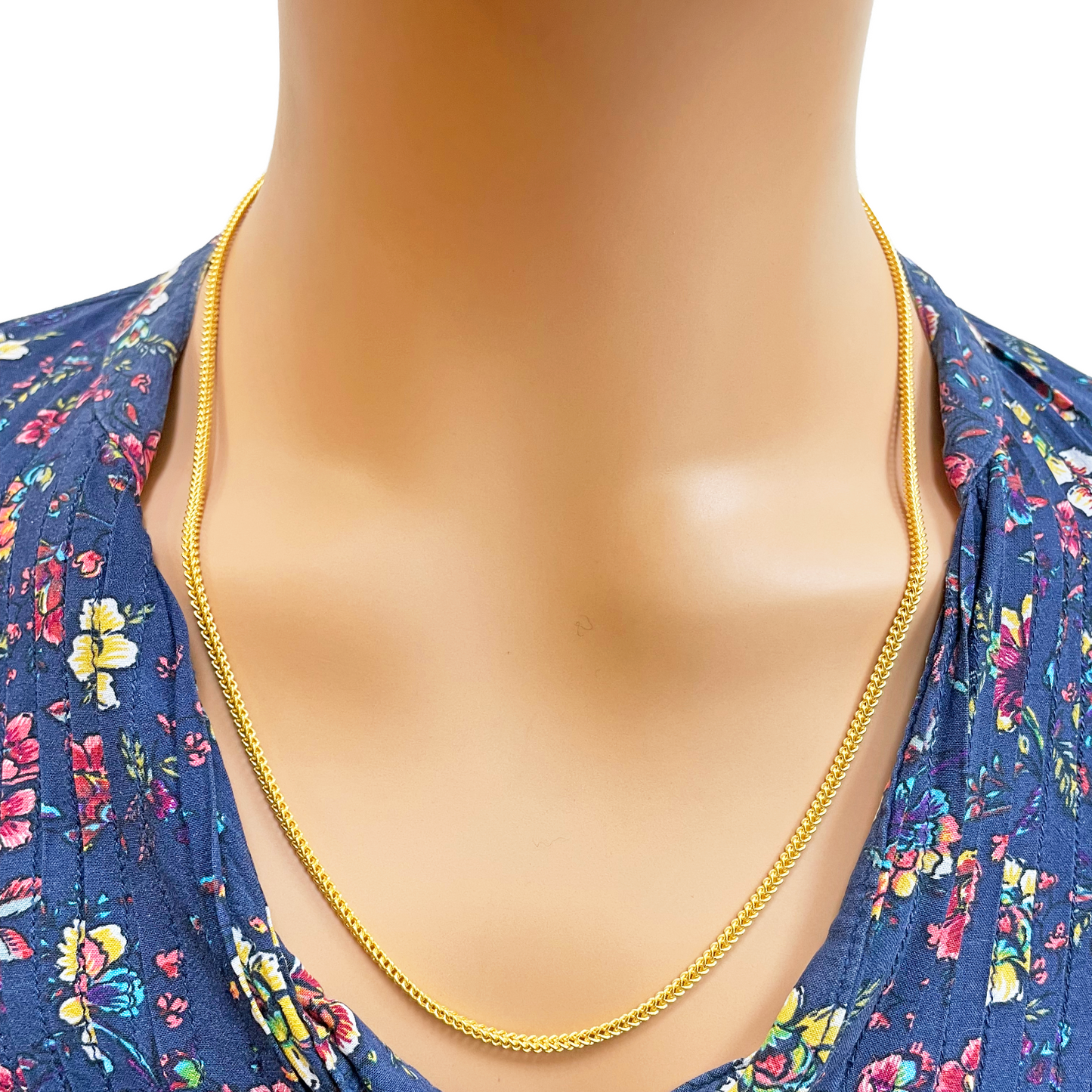 22ct Yellow Gold Lightweight Foxtail Chain Necklace 22''inches 2.4mm