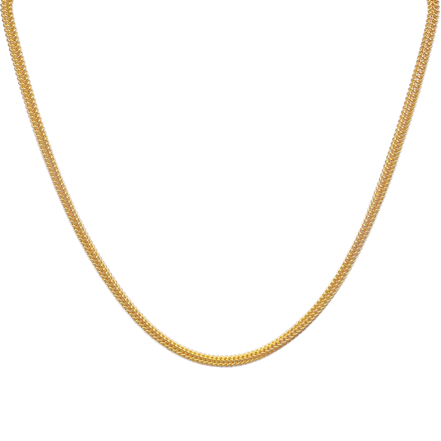 22ct Yellow Gold Lightweight Foxtail Dragon Chain Necklace 18''inches 3.0mm