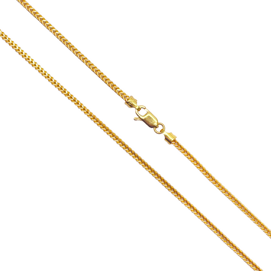 22ct Yellow Gold Foxtail Chain Necklace 18''Inches 2.0mm Width