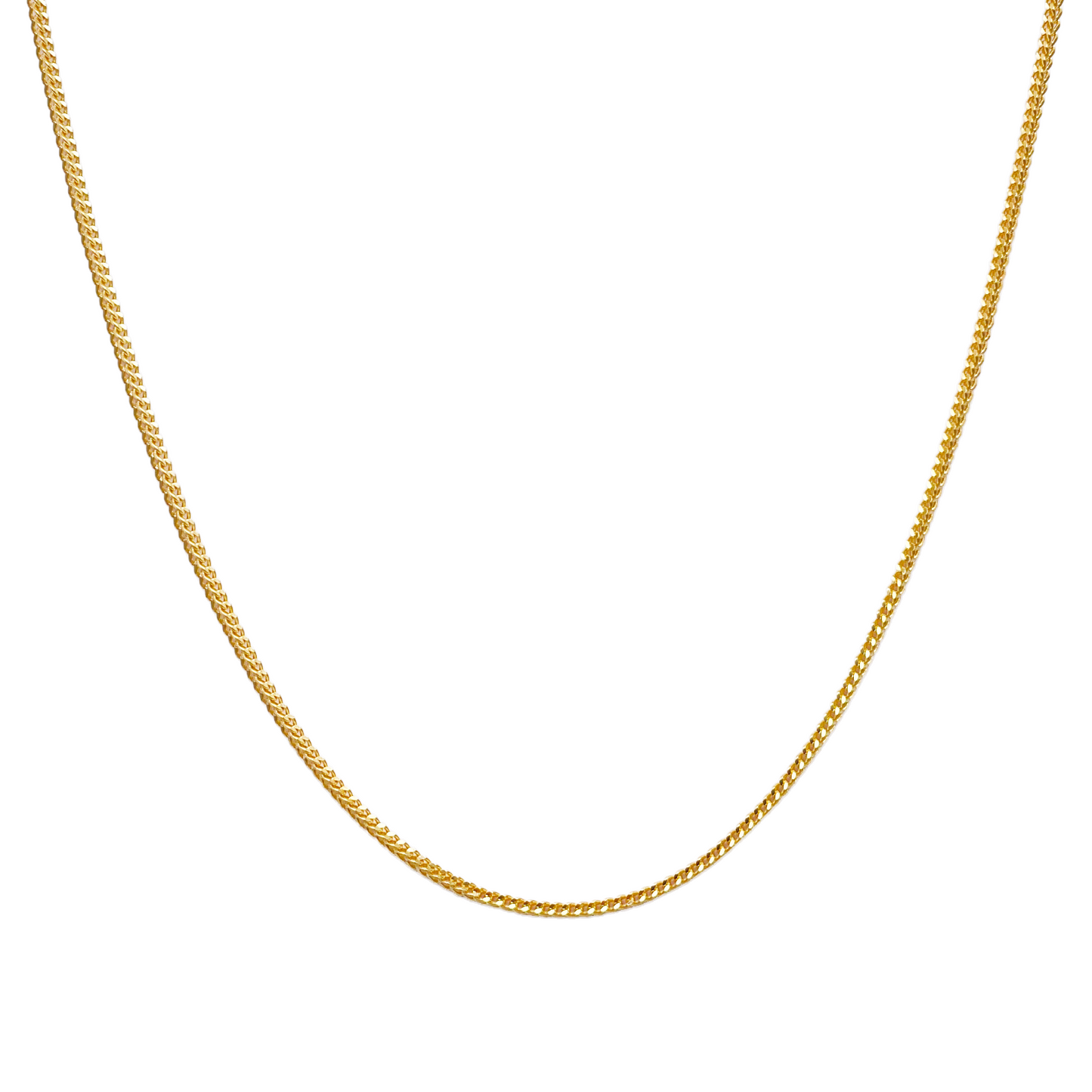 22ct Yellow Gold Foxtail Chain Necklace 18''Inches 2.0mm Width