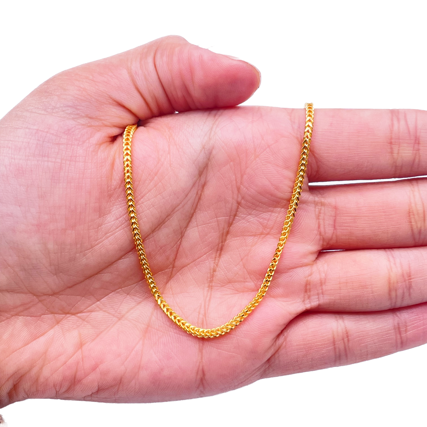 22ct Yellow Gold Foxtail Chain Necklace 18''Inches 2.0mm Width