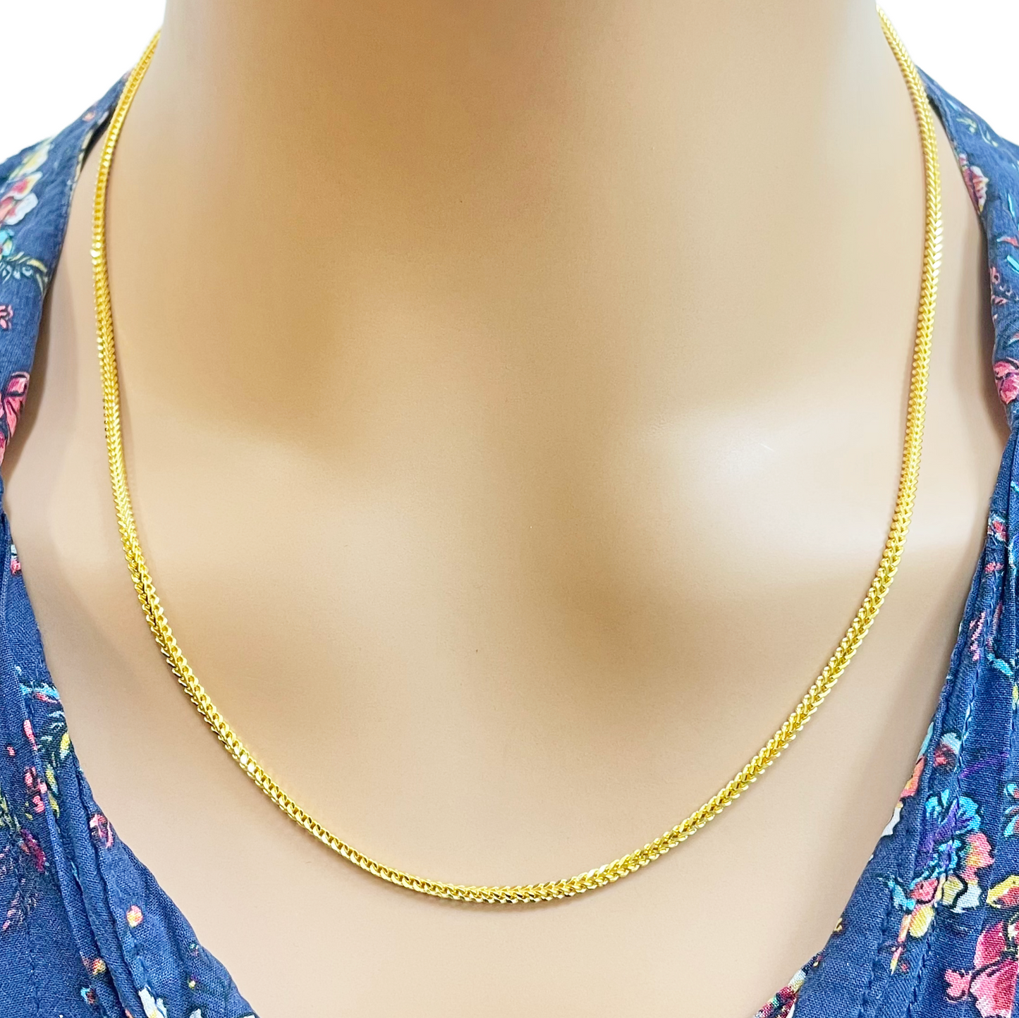 22ct Yellow Gold Foxtail Chain Necklace 20''inches 2.0mm Width