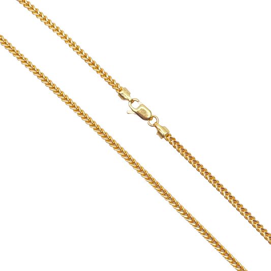 22ct Yellow Gold Solid Foxtail Chain Necklace 24'' inches 2.5mm Width