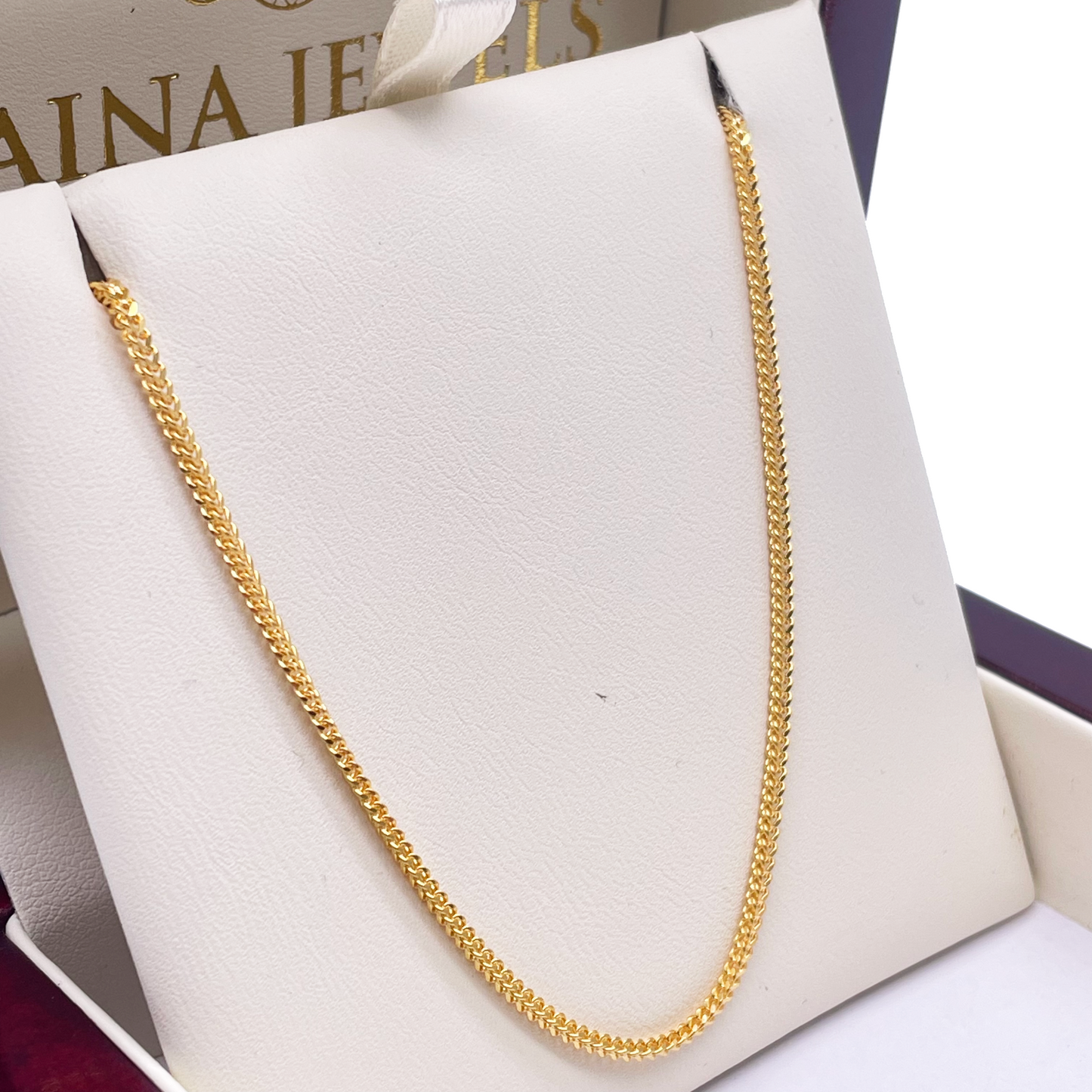 22ct Yellow Gold Foxtail Chain Necklace 20''inches 1.6mm Width