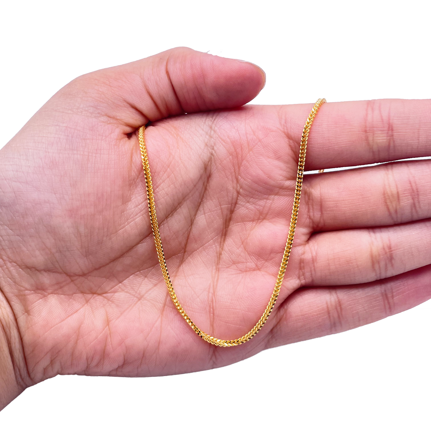 22ct Yellow Gold Foxtail Chain Necklace 20''inches 1.6mm Width