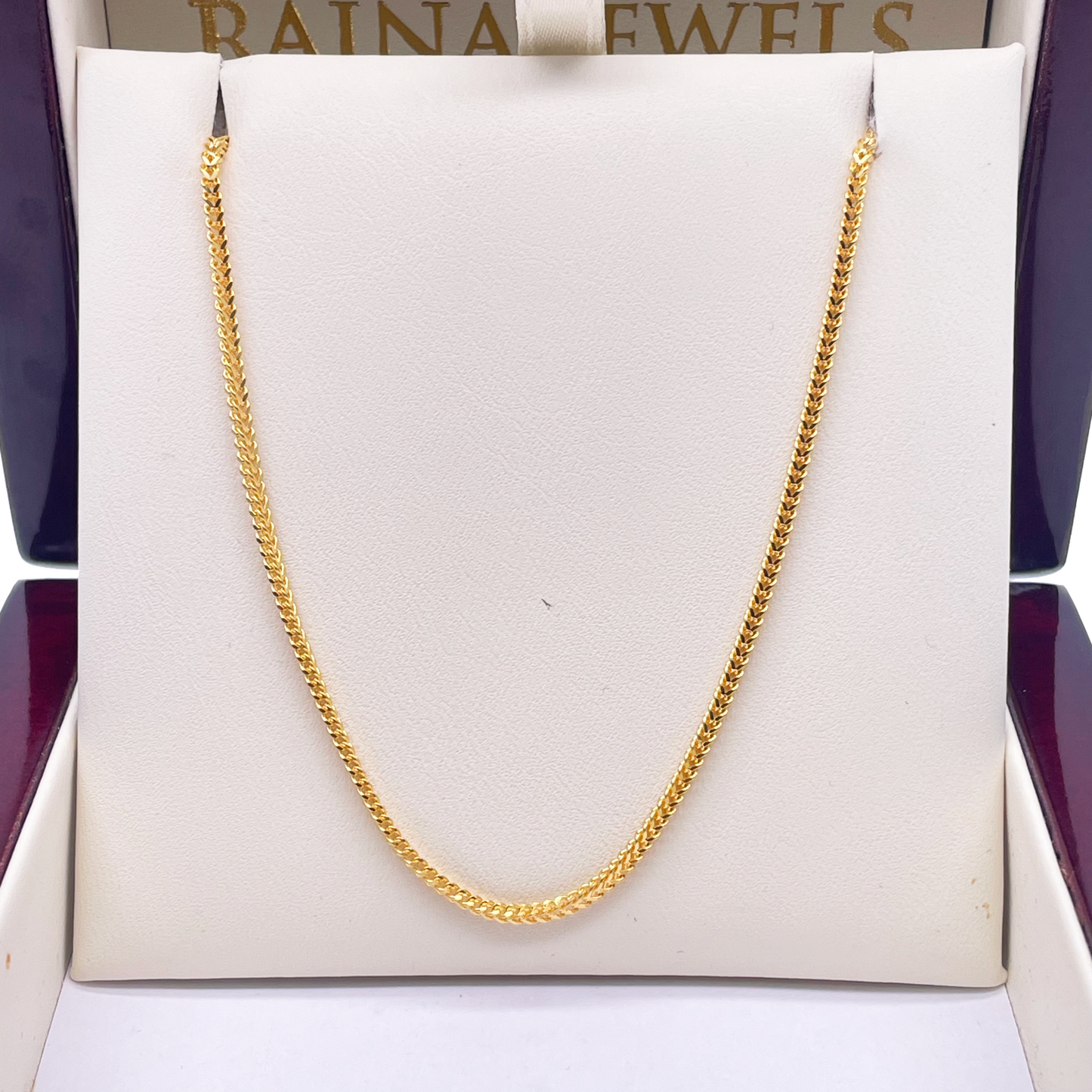 22ct Yellow Gold Foxtail Chain Necklace 20''inches 1.6mm Width