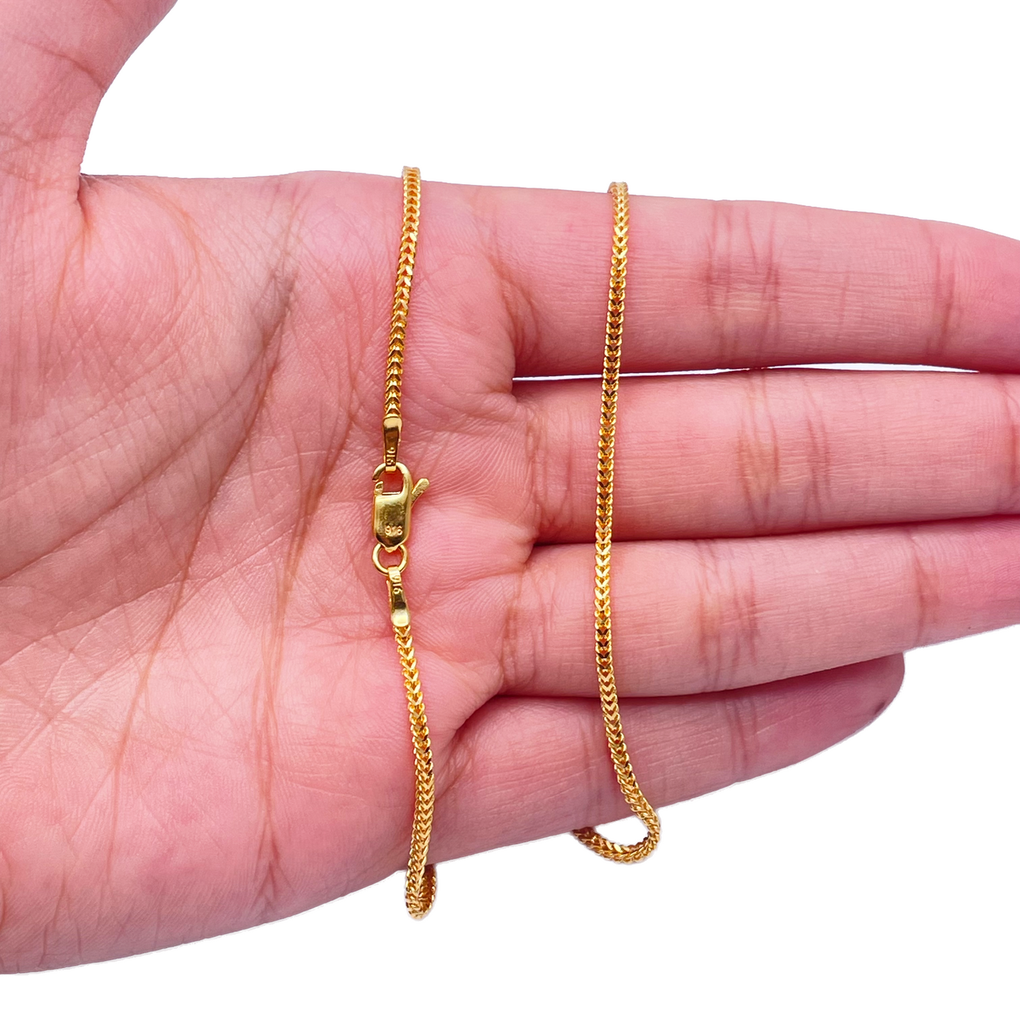 22ct Yellow Gold Foxtail Chain Necklace 20''inches 1.6mm Width