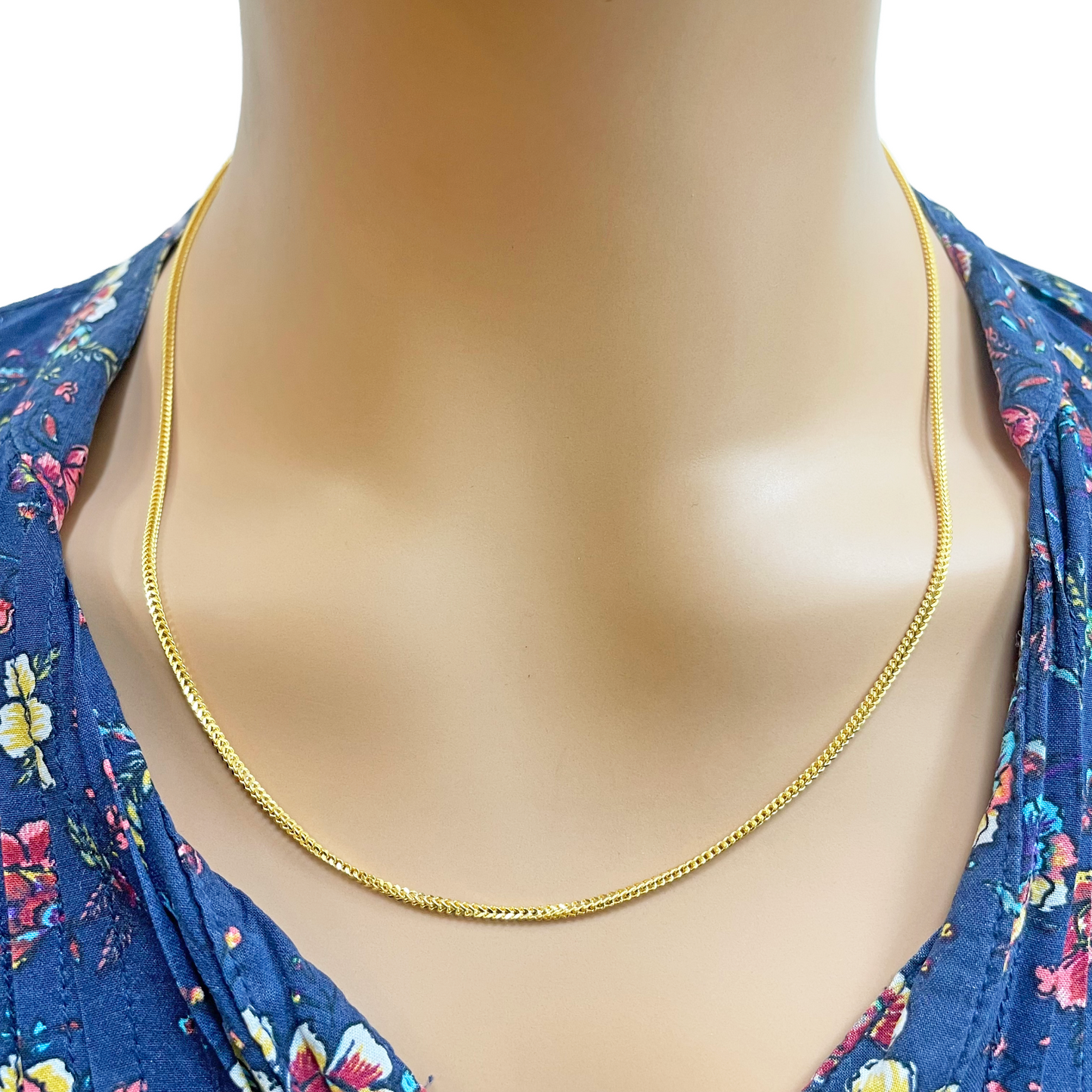 22ct Yellow Gold Foxtail Chain Necklace 20''inches 1.6mm Width