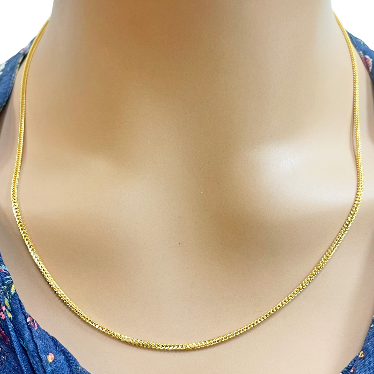 22ct Yellow Gold Foxtail Chain Necklace 20''inches 1.6mm Width