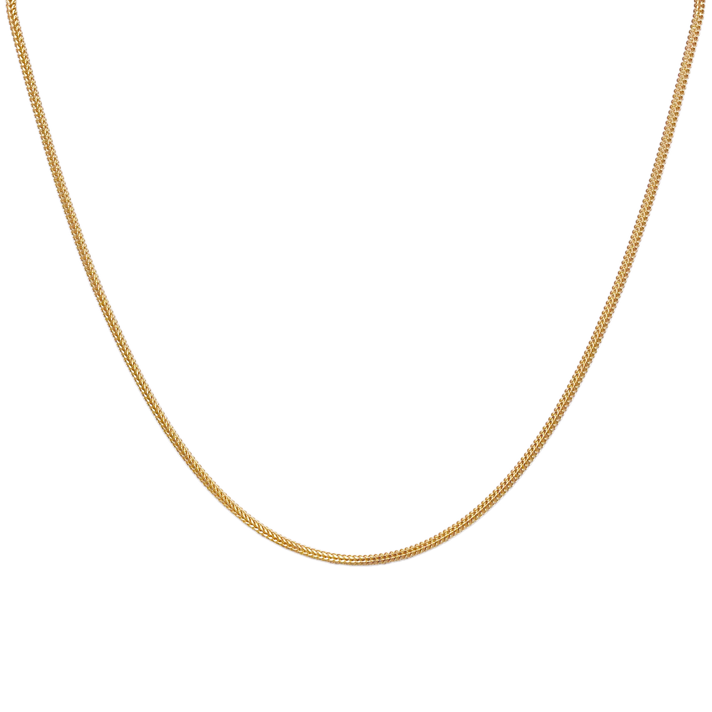 22ct Yellow Gold Foxtail Dragon Chain Necklace 18''inches 1.7mm Width