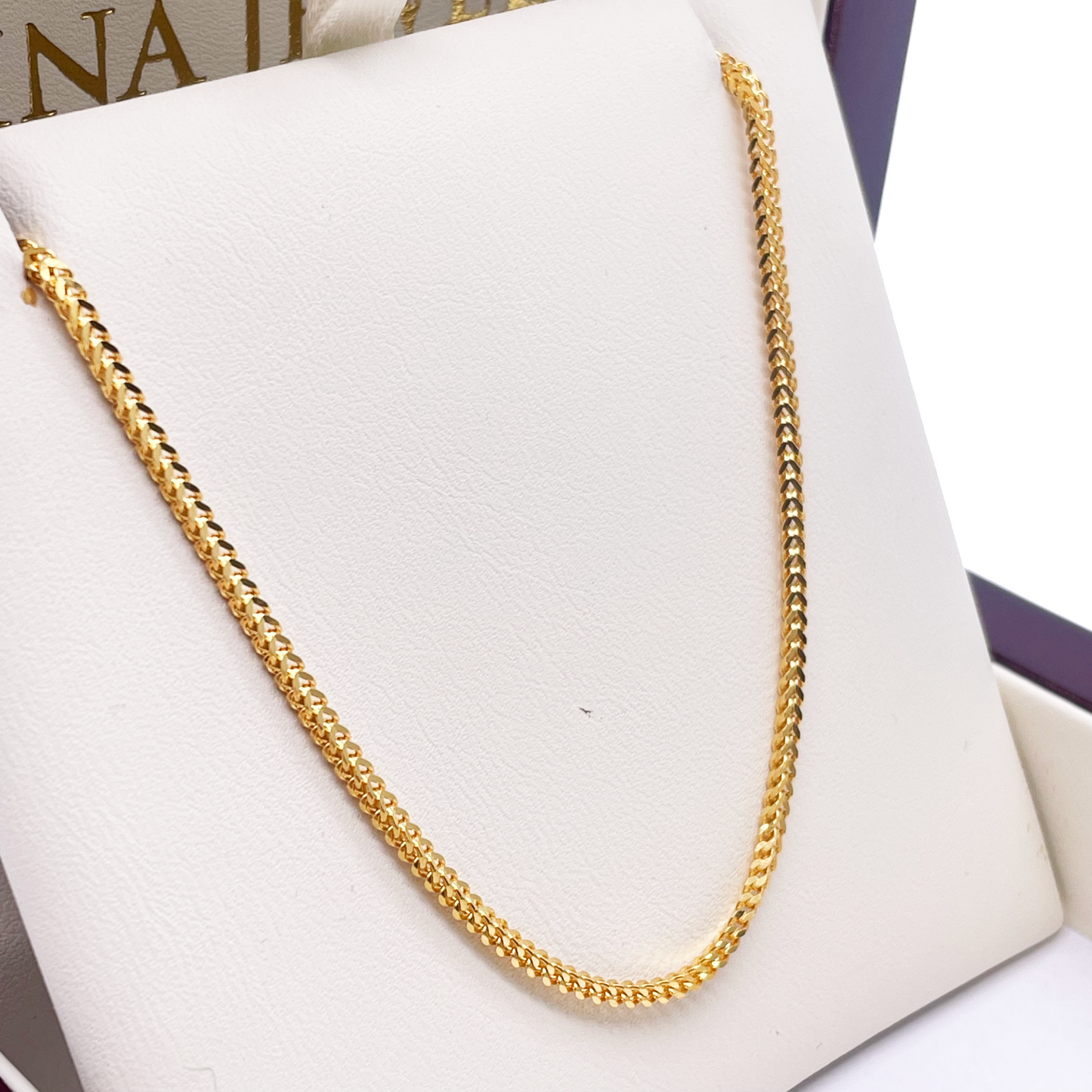 22ct Yellow Gold Foxtail Chain Necklace 22''inches 1.8mm Width