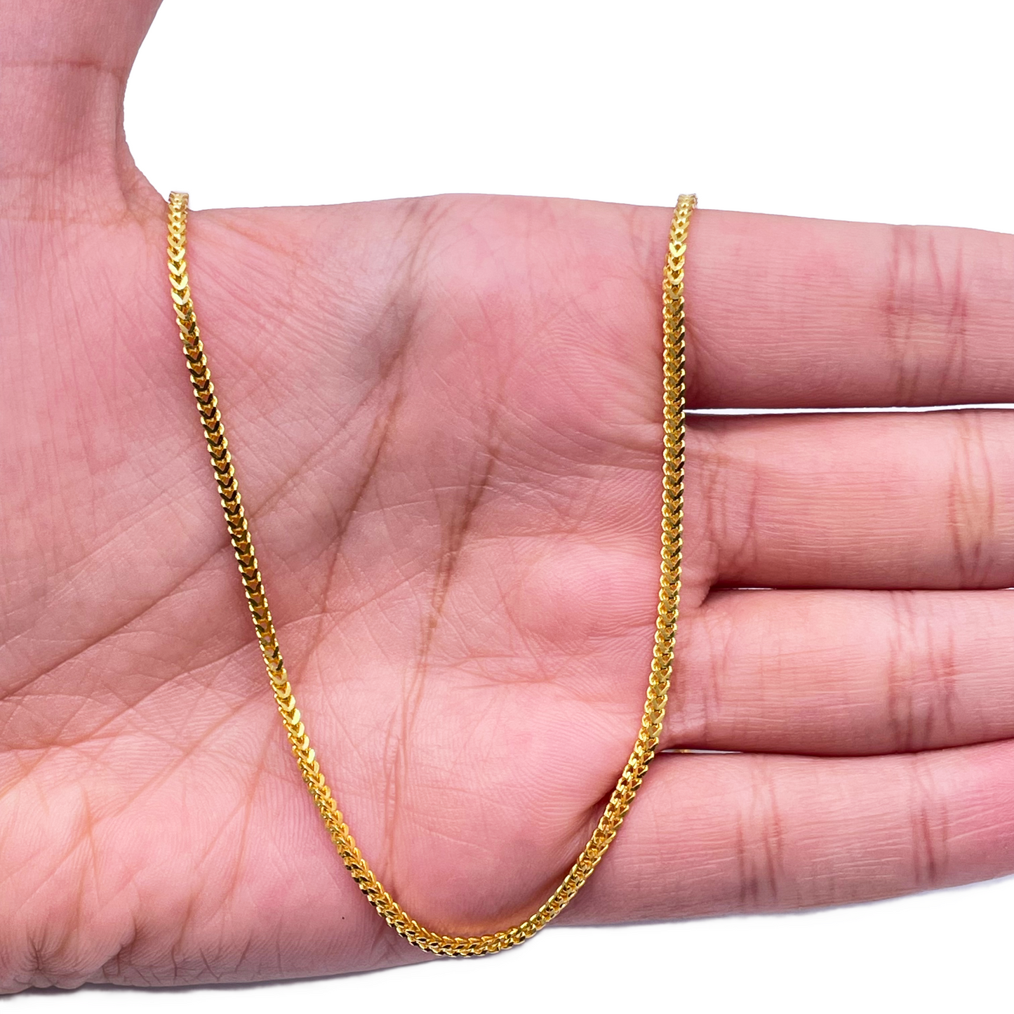 22ct Yellow Gold Foxtail Chain Necklace 22''inches 1.8mm Width