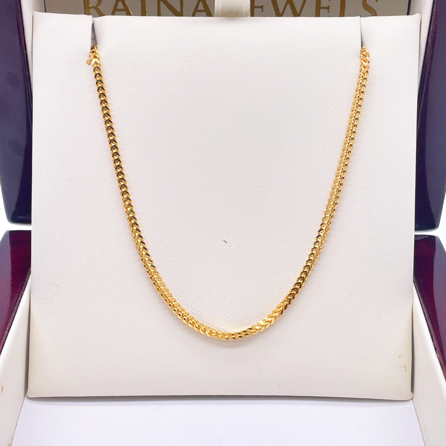 22ct Yellow Gold Foxtail Chain Necklace 22''inches 1.8mm Width