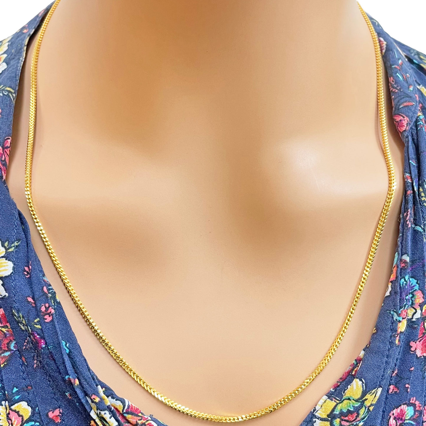 22ct Yellow Gold Foxtail Chain Necklace 22''inches 1.8mm Width