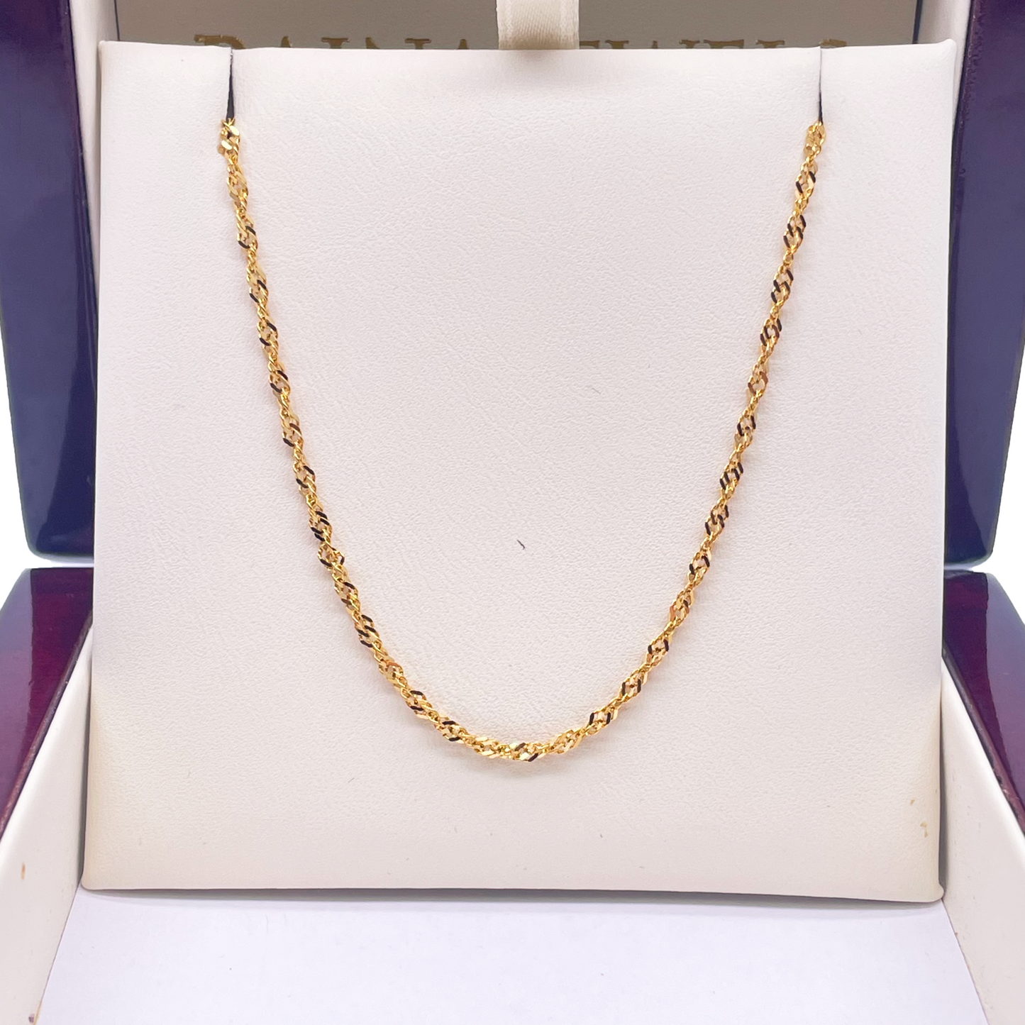 22ct Yellow Gold Fancy Twisted Ripple Chain Necklace 20''inches 1.8mm Width