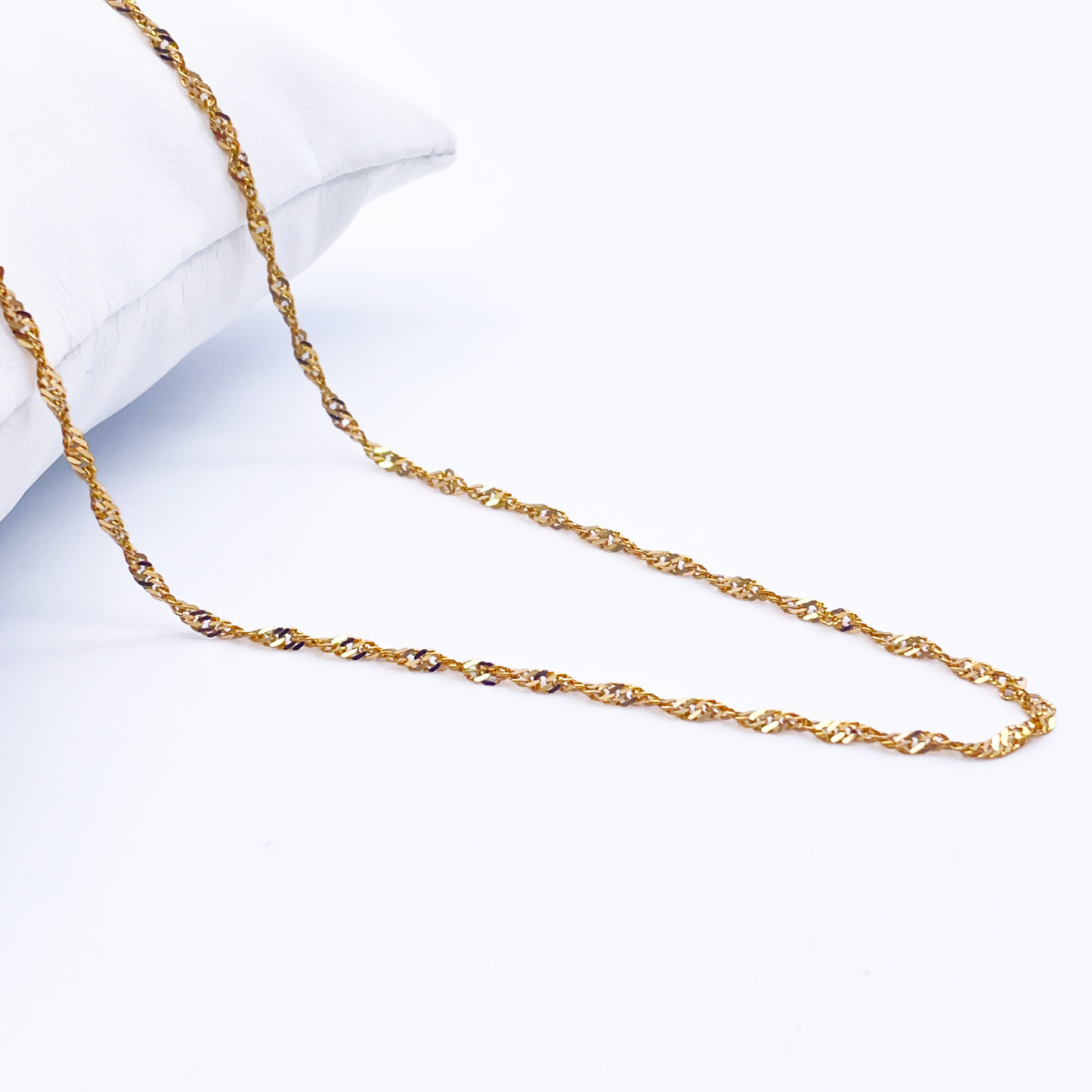 22ct Yellow Gold Fancy Twisted Ripple Chain Necklace 20''inches 1.8mm Width