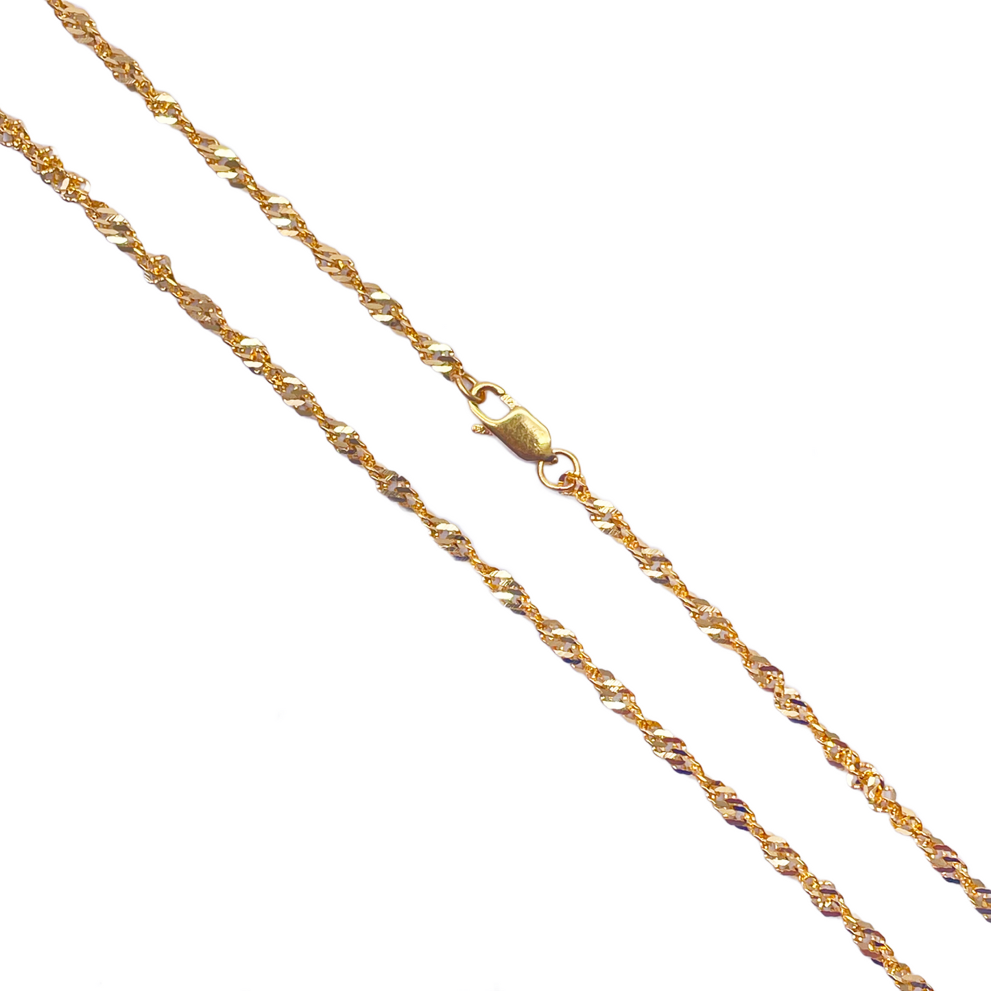 22ct Yellow Gold Fancy Twisted Ripple Chain Necklace 18''inches 2.8mm Width