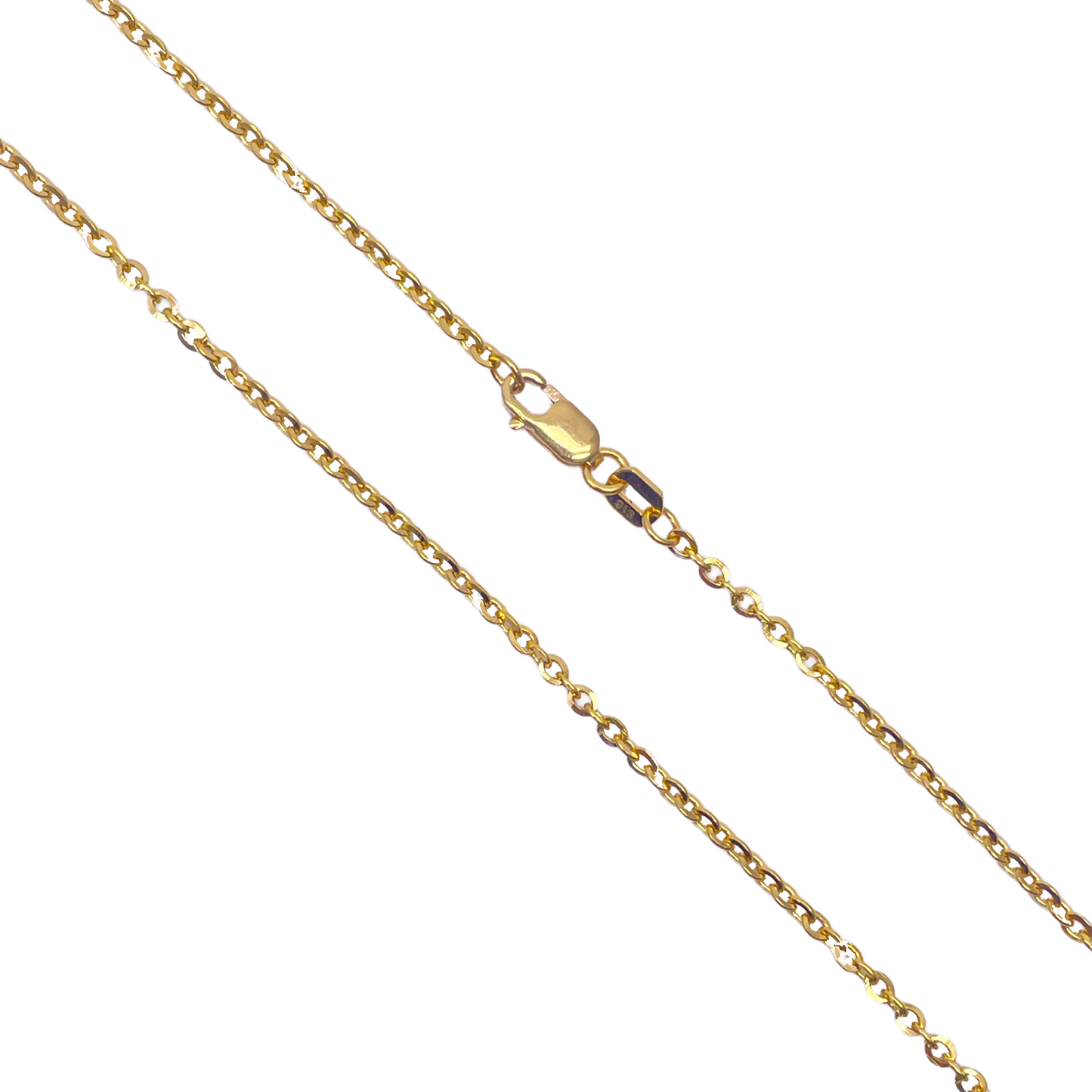 22ct Yellow Gold Cable Link Thin Chain 18''Inches 1.8mm Width