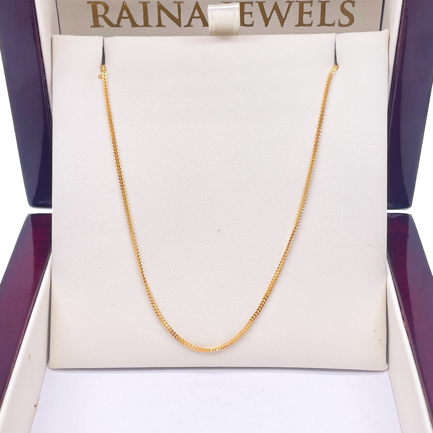 22ct Yellow Gold Foxtail Chain Necklace 16'' inches 1mm Width