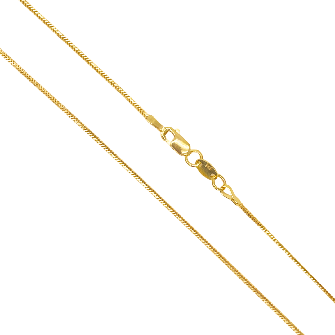 22ct Yellow Gold Foxtail Chain Necklace 16'' inches 1mm Width