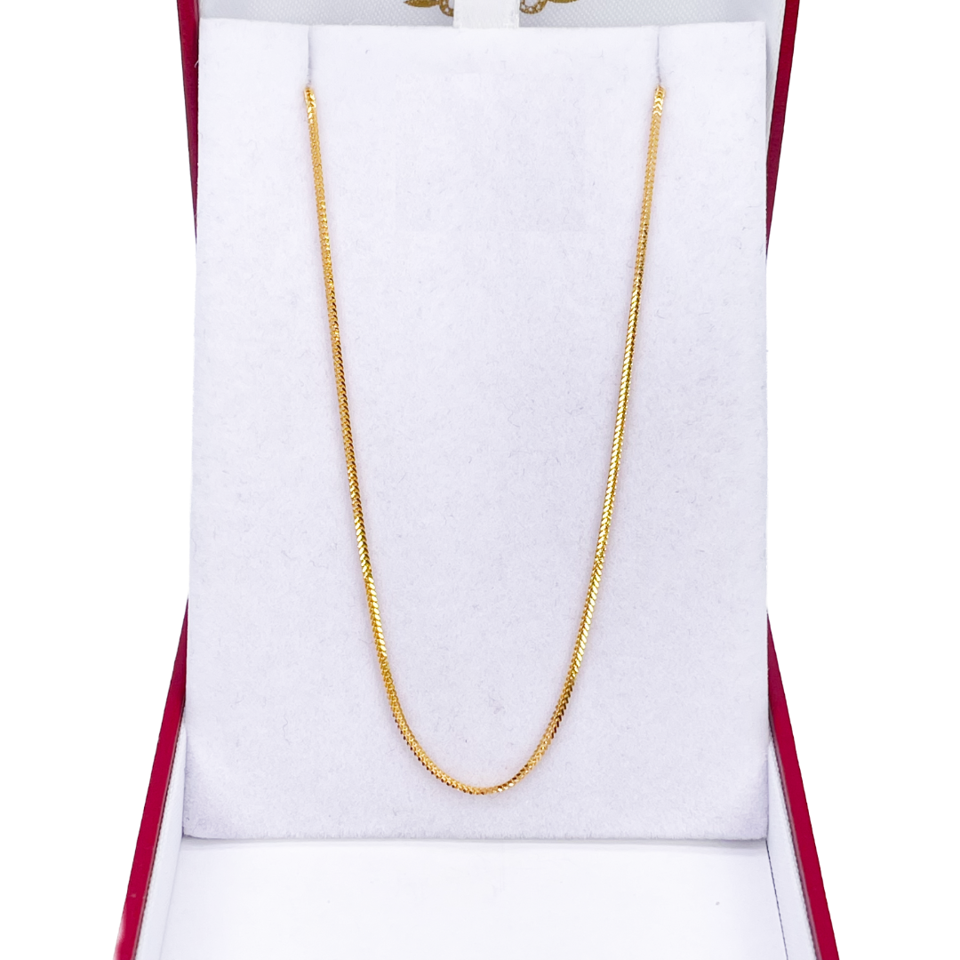 22ct Yellow Gold Foxtail Chain Necklace 16'' inches 1mm Width