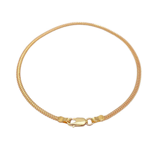 22ct Yellow Gold Flat High Polished Bracelet 7'' inches 2mm Wide