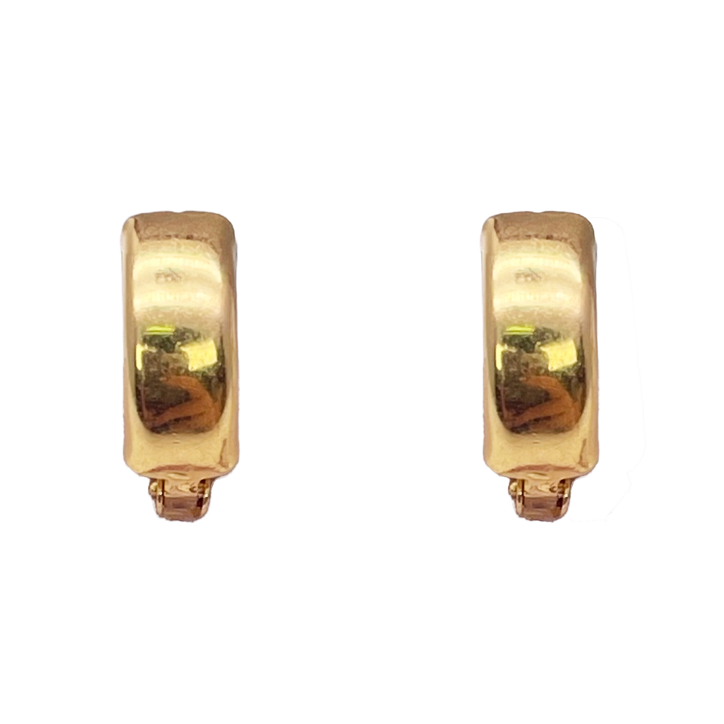 22ct Yellow Gold High Polished Minimalist Hoop Huggies Earrings