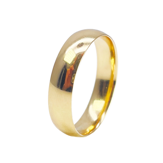 22ct Yellow Gold High Polished Men's Traditional Dome Wedding Band 5mm