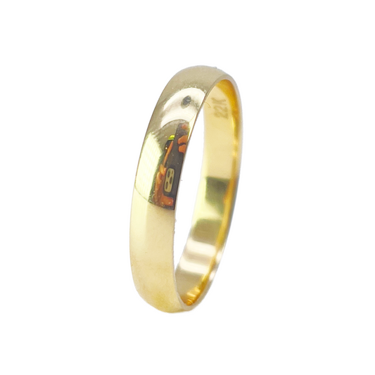 22ct Yellow Gold High Polished Women's Traditional Dome Wedding Band 3mm