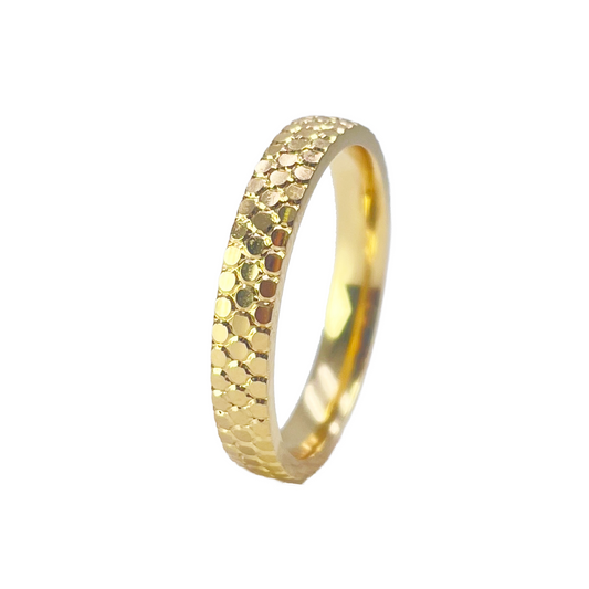 22ct Yellow Gold High Polished Fancy Women's Sparkly Band 3mm