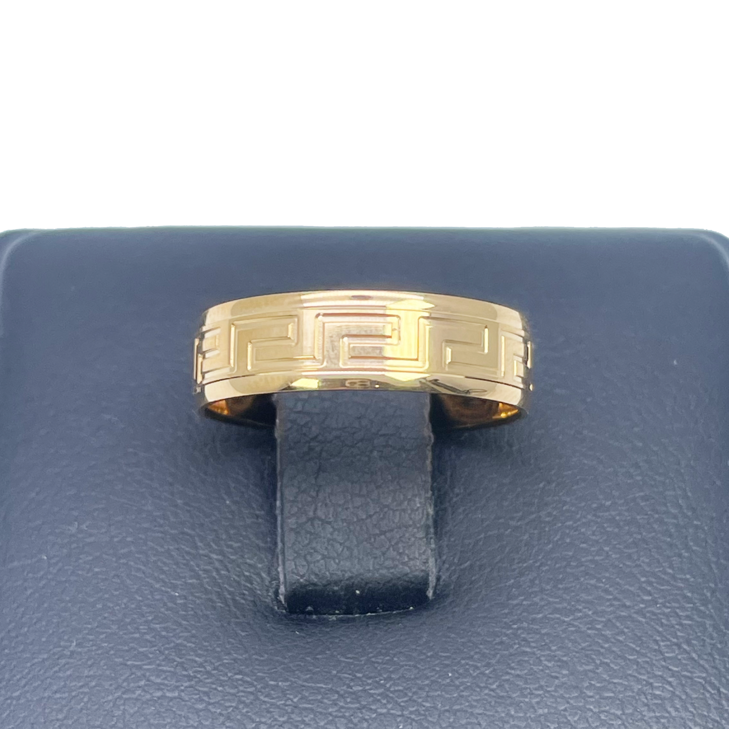 22ct Yellow Gold High Polished Greek Key Women's Band 5mm