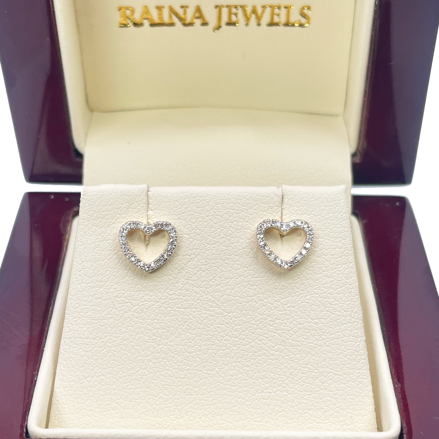 18ct Yellow Gold Heart Natural Diamond Stud Earrings 0.12ct