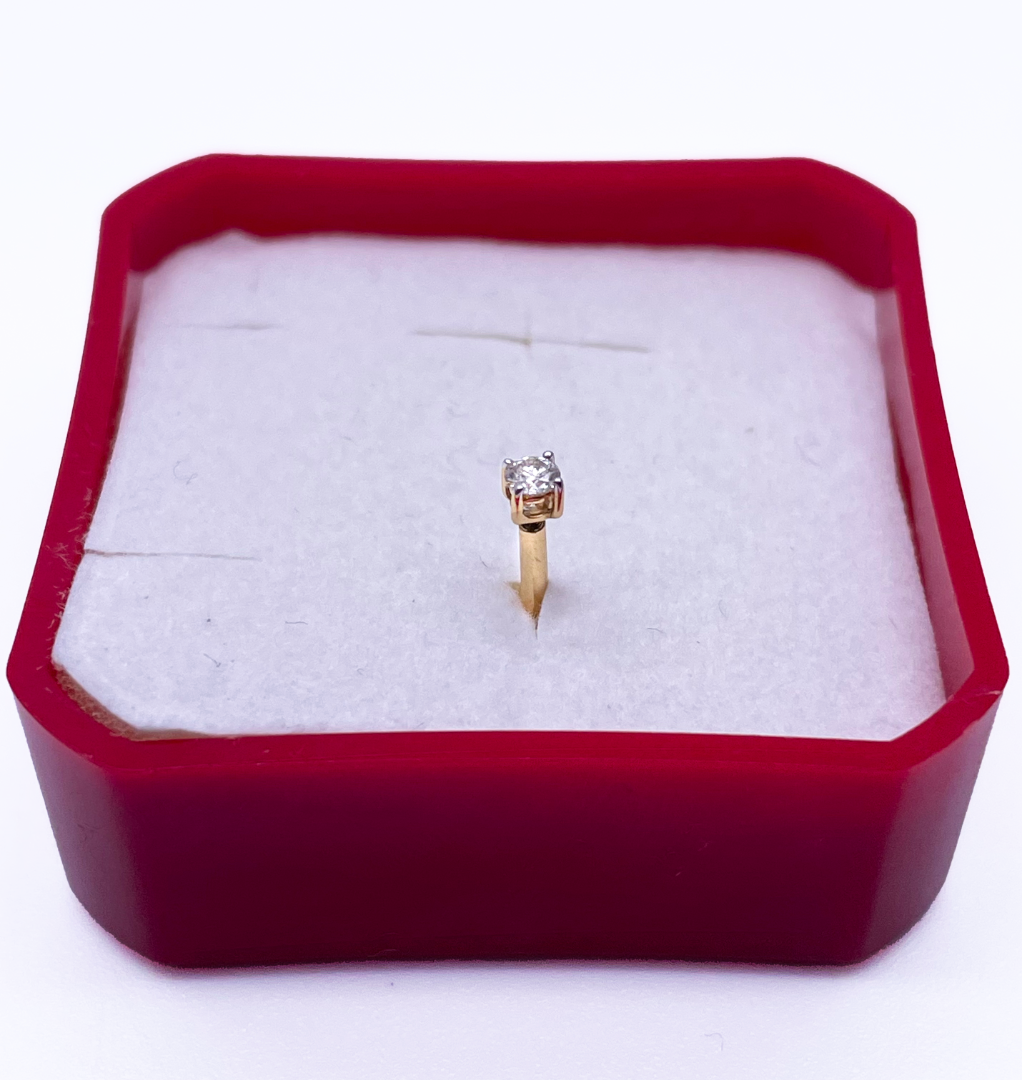 18ct White/Yellow Gold Diamond Nose Stud / Nose pin 0.05 cts 4-Claw 2.3mm Screw