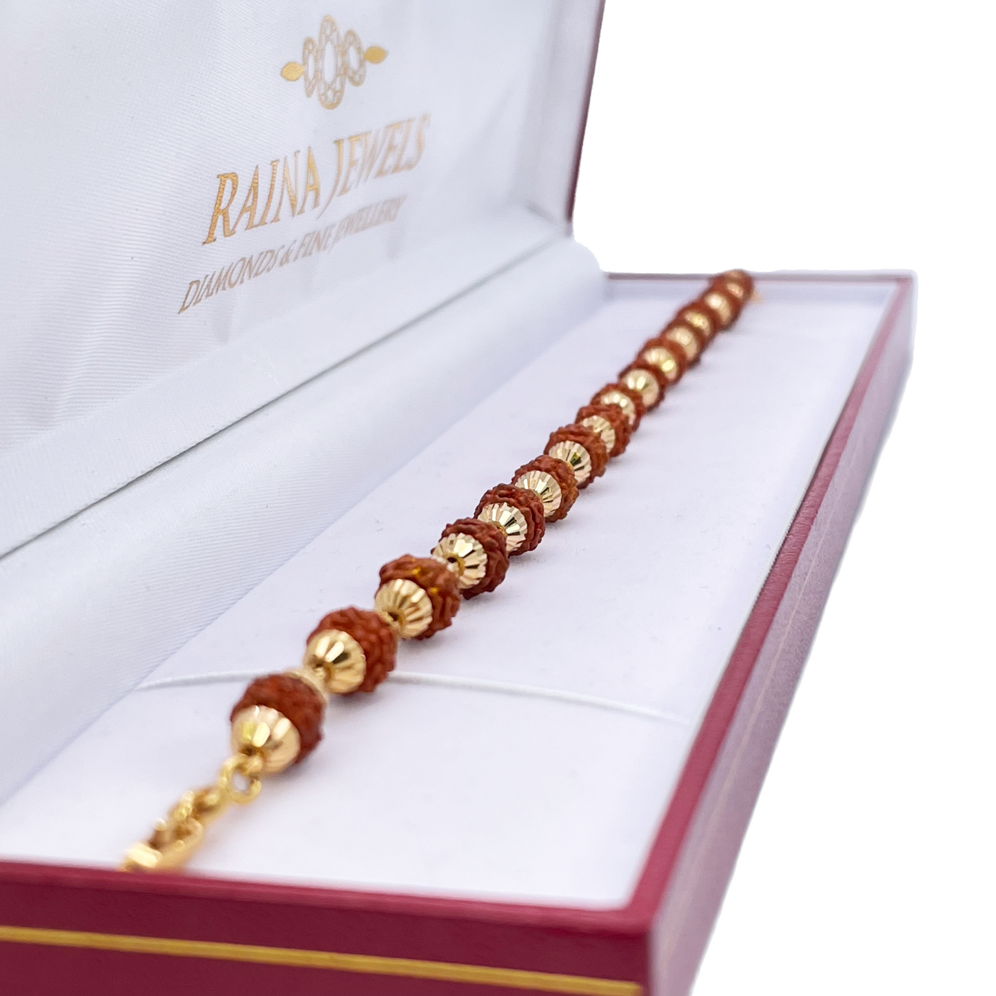 22ct Yellow Gold Rudraksha Bracelet 8.3''inches