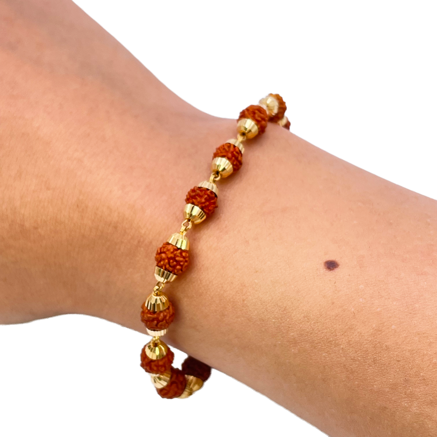 22ct Yellow Gold Rudraksha Bracelet 8.3''inches