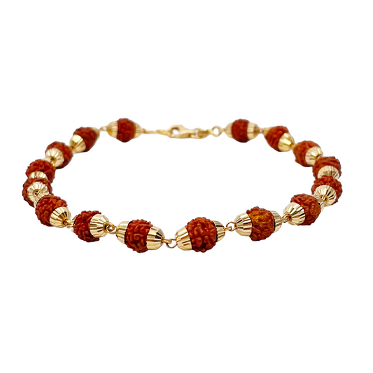 22ct Yellow Gold Rudraksha Bracelet 8.3''inches