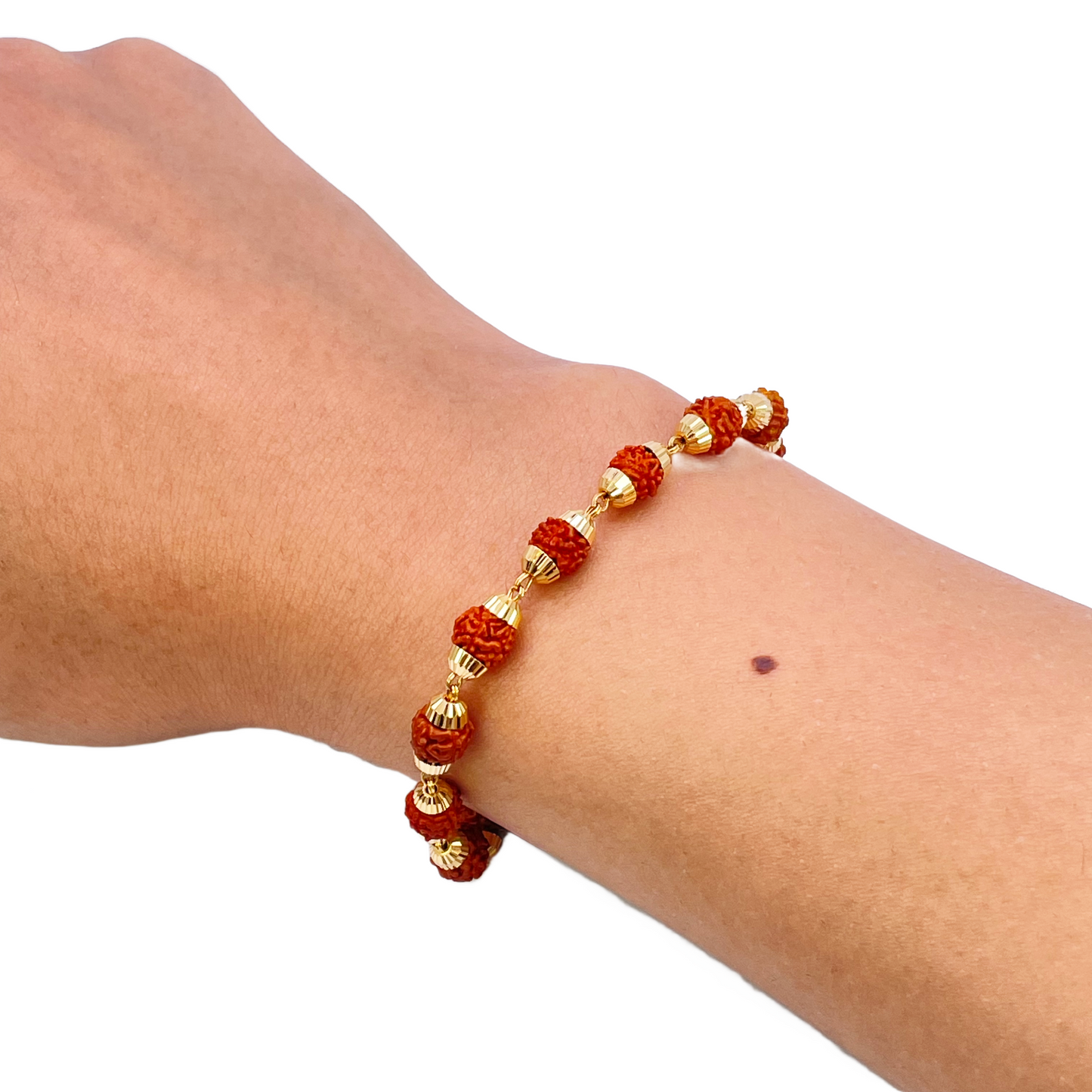 22ct Yellow Gold Rudraksha Bracelet 8.3''inches