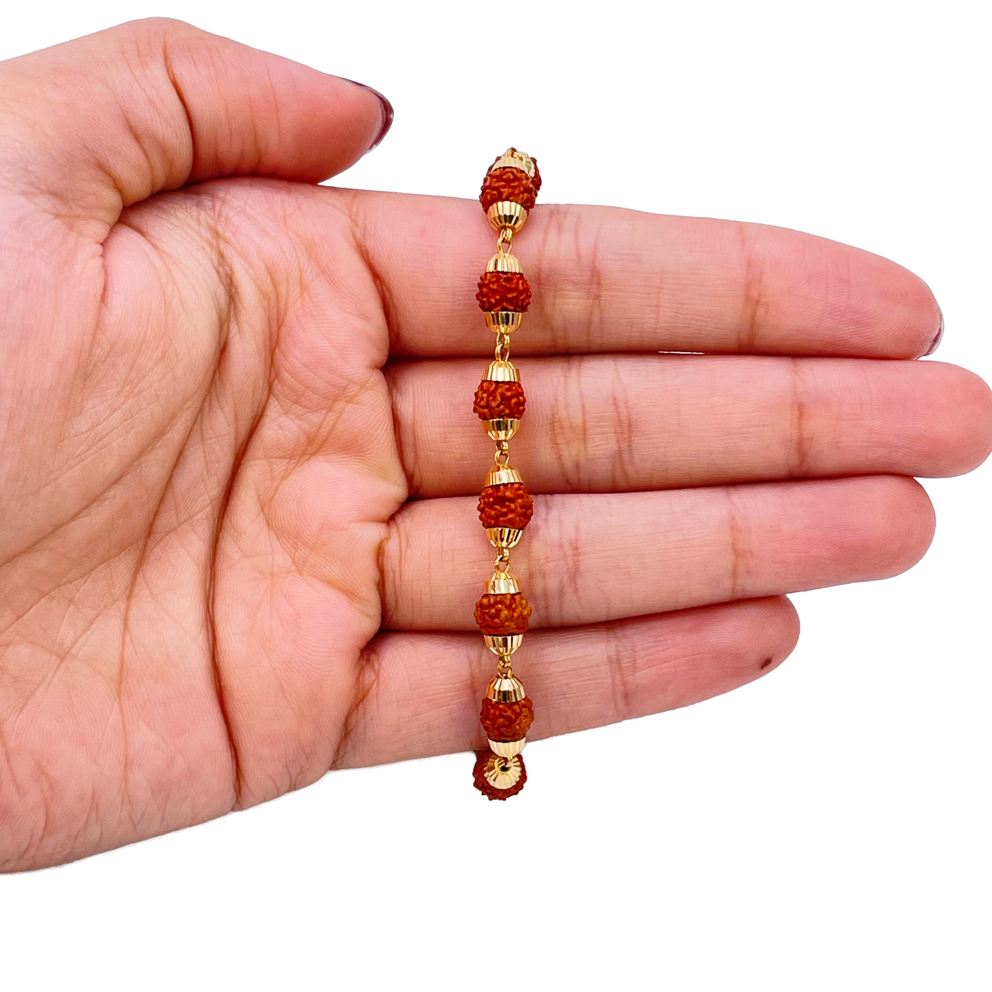 22ct Yellow Gold Rudraksha Bracelet 8.3''inches