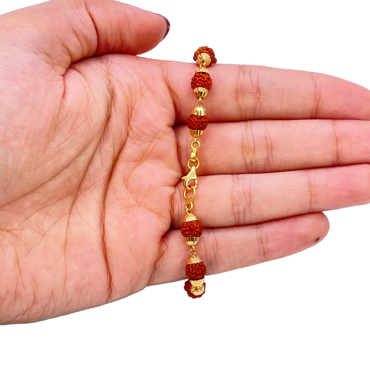 22ct Yellow Gold Rudraksha Bracelet 8.3''inches