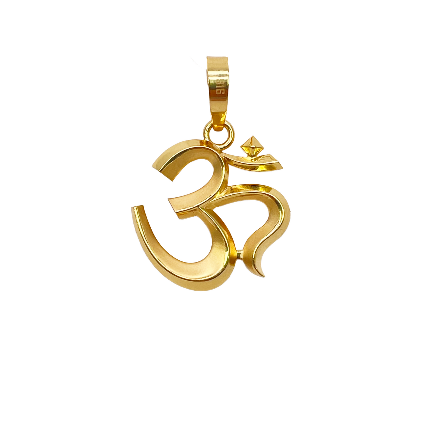 22ct Yellow Gold High Polished & Matt Finish Om Pendant