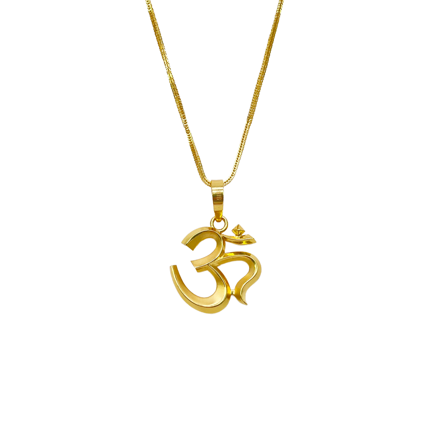 22ct Yellow Gold High Polished & Matt Finish Om Pendant