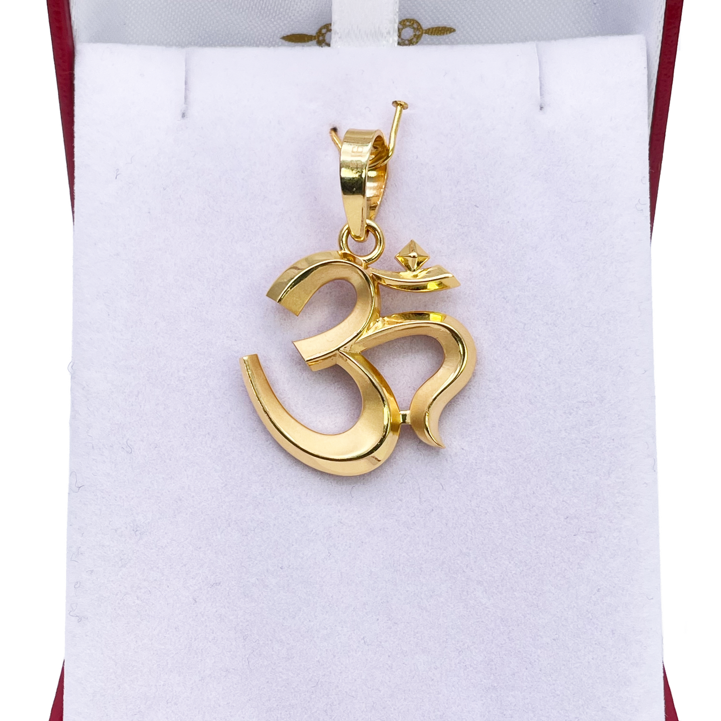 22ct Yellow Gold High Polished & Matt Finish Om Pendant