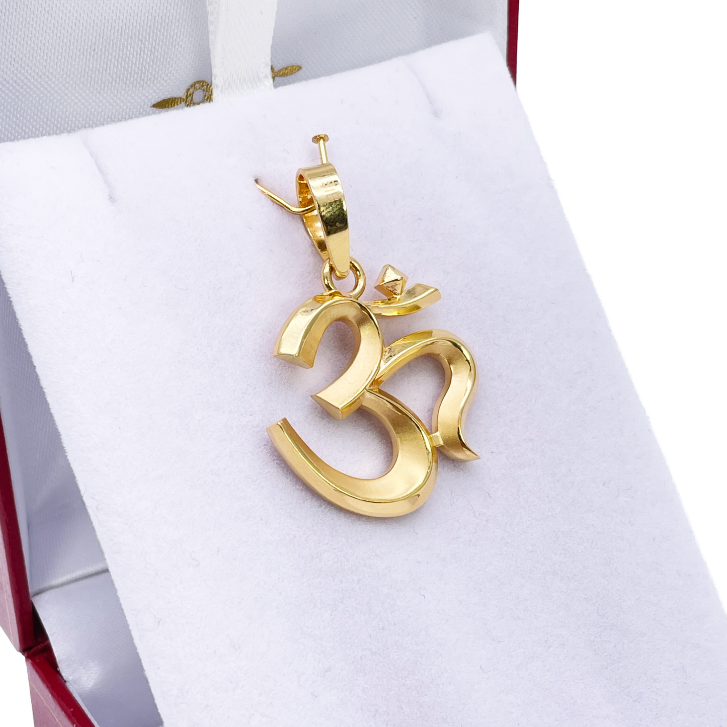 22ct Yellow Gold High Polished & Matt Finish Om Pendant