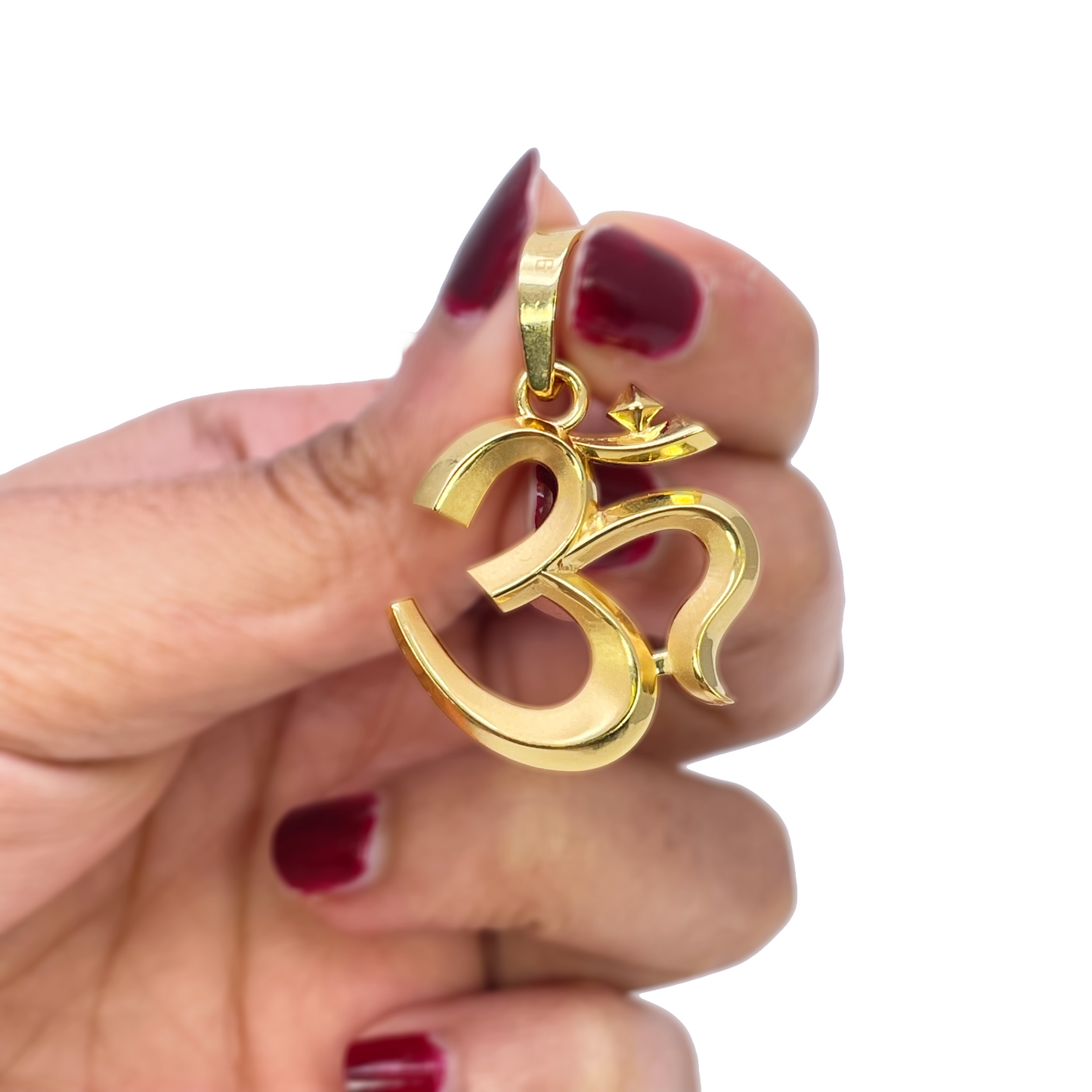 22ct Yellow Gold High Polished & Matt Finish Om Pendant